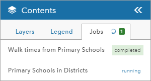 Job status pane Job status pane